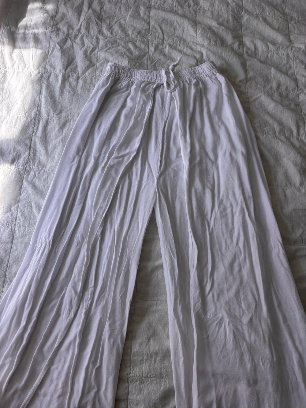 Women's White Lounge Pants - Lightweight Sleepwear